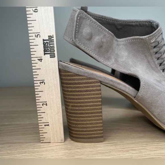 Gap Taupe Suede Peep Toe Booties - Picture 4 of 9